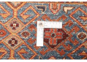 Tappeto Samarkand Geometrico Rosso Ruggine Blu Corsia 82x292 Cm