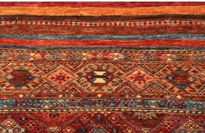 Tappeto Samarkand Geometrico Rosso Mattone Blu Petrolio Corsia 82x294 Cm