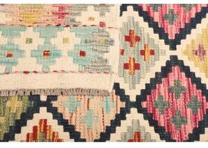 Tappeto Kilim Geometrico Avorio Multicolore 104x188 Cm