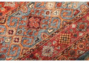 Tappeto Samarkand Geometrico Rosso Ruggine Blu Corsia 82x292 Cm