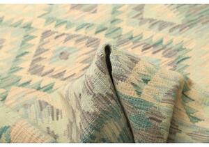 Tappeto Kilim Geometrico Turchese Avorio 125x182 Cm