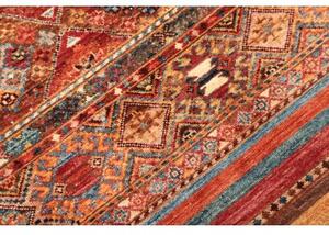 Tappeto Samarkand Geometrico Rosso Ruggine Blu Petrolio Corsia 81x307 Cm