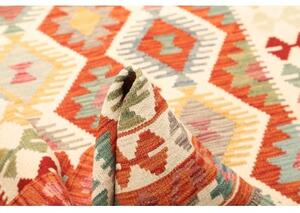 Tappeto Kilim Geometrico Arancione Avorio 128x188 Cm