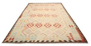 Tappeto Kilim Geometrico Beige Arancione 211x302 Cm