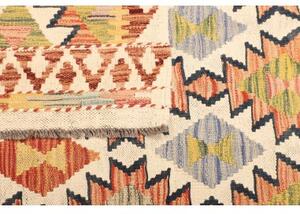 Tappeto Kilim Geometrico Avorio Arancione 120x195 Cm