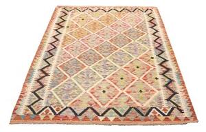 Tappeto Kilim Geometrico Arancione Beige 128x184 Cm