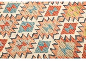 Tappeto Kilim Geometrico Avorio Arancione 120x195 Cm