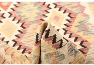 Tappeto Kilim Geometrico Avorio Arancione 103x196 Cm
