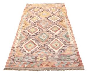 Tappeto Kilim Geometrico Arancione Multicolore 100x215 Cm