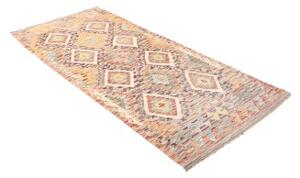Tappeto Kilim Geometrico Arancione Multicolore 100x215 Cm