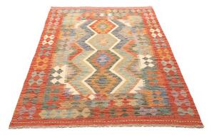 Tappeto Kilim Geometrico Arancione Multicolore 126x182 Cm