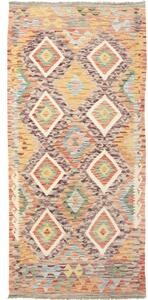 Tappeto Kilim Geometrico Arancione Multicolore 100x215 Cm