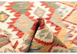 Tappeto Kilim Geometrico Avorio Rosso 123x176 Cm