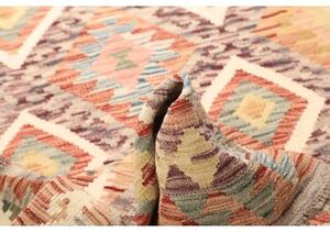 Tappeto Kilim Geometrico Arancione Multicolore 100x215 Cm