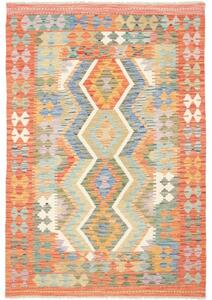 Tappeto Kilim Geometrico Arancione Multicolore 126x182 Cm