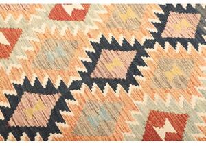 Tappeto Kilim Geometrico Beige Arancione 118x190 Cm