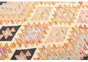 Tappeto Kilim Geometrico Multicolore Beige 101x196 Cm