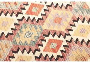 Tappeto Kilim Geometrico Avorio Arancione 103x196 Cm