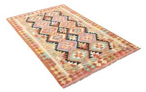 Tappeto Kilim Geometrico Arancione Azzurro 120x186 Cm