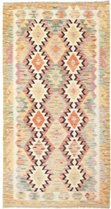 Tappeto Kilim Geometrico Avorio Arancione 103x196 Cm
