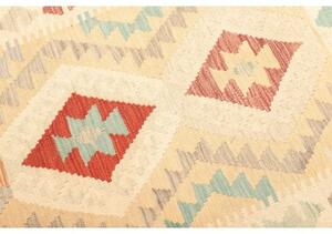 Tappeto Kilim Geometrico Avorio Rosso Mattone 112x189 Cm