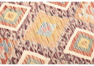 Tappeto Kilim Geometrico Arancione Multicolore 100x215 Cm