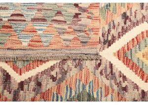Tappeto Kilim Geometrico Arancione Multicolore 100x215 Cm