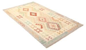 Tappeto Kilim Geometrico Avorio Rosso Mattone 112x189 Cm