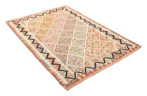 Tappeto Kilim Geometrico Arancione Beige 128x184 Cm