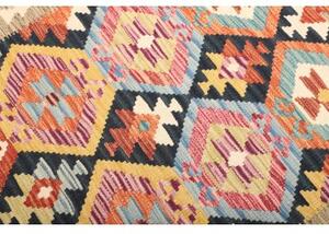 Tappeto Kilim Geometrico Arancione Azzurro 120x186 Cm