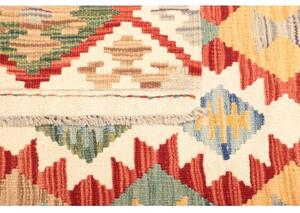 Tappeto Kilim Geometrico Avorio Rosso 123x176 Cm