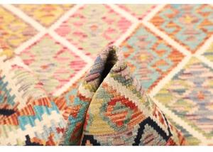 Tappeto Kilim Geometrico Arancione Beige 128x184 Cm