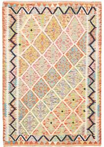 Tappeto Kilim Geometrico Arancione Beige 128x184 Cm