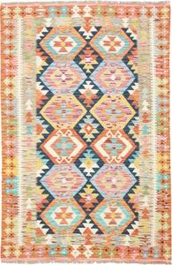 Tappeto Kilim Geometrico Arancione Azzurro 120x186 Cm