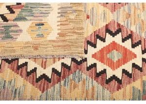 Tappeto Kilim Geometrico Avorio Arancione 103x196 Cm