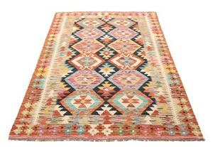 Tappeto Kilim Geometrico Arancione Azzurro 120x186 Cm