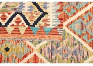 Tappeto Kilim Geometrico Arancione Beige 128x184 Cm