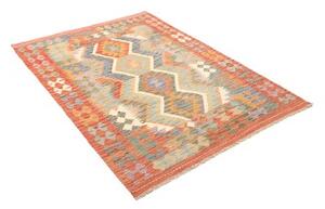 Tappeto Kilim Geometrico Arancione Multicolore 126x182 Cm