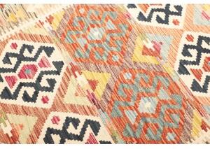 Tappeto Kilim Geometrico Arancione Azzurro 120x186 Cm