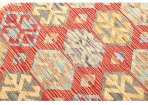 Tappeto Kilim Stilizzato Rosso Beige 133x173 Cm