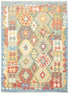 Tappeto Kilim Stilizzato Verde Salvia Rosso Mattone 128x175 Cm