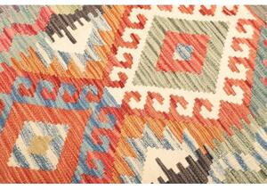 Tappeto Kilim Geometrico Arancione Verde Salvia 124x175 Cm