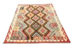 Tappeto Kilim Geometrico Rosso Multicolore 121x176 Cm