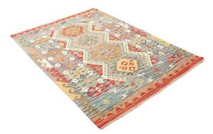 Tappeto Kilim Geometrico Multicolore Azzurro 133x182 Cm