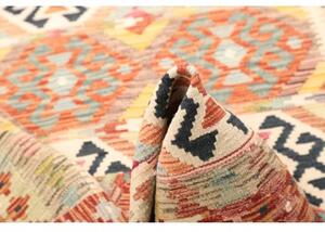 Tappeto Kilim Geometrico Arancione Azzurro 120x186 Cm