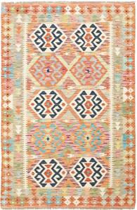 Tappeto Kilim Geometrico Arancione Blu Scuro 120x186 Cm