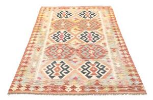 Tappeto Kilim Geometrico Arancione Azzurro 120x186 Cm