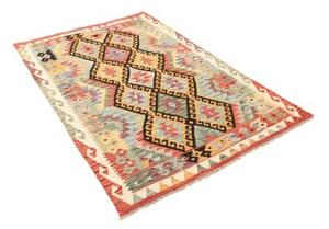Tappeto Kilim Geometrico Rosso Multicolore 121x176 Cm