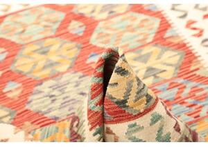 Tappeto Kilim Stilizzato Rosso Beige 133x173 Cm