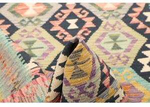 Tappeto Kilim Geometrico Blu Scuro Multicolore 129x179 Cm